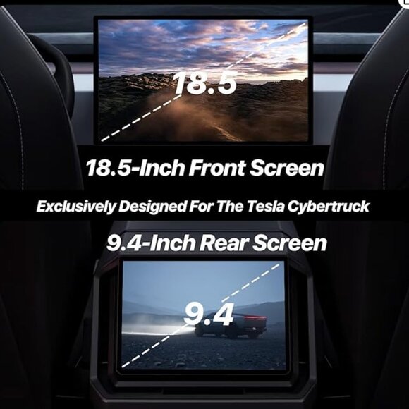 Share Cybertruck Premium Tempered Glass Screen Protector for 18.5"‎ Front & 9.4" - Picture 3 of 5